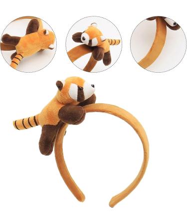 amangul Cute 3D Animal Hairhoop Plush Raccoon Hairband Funny Party Headband Birthday Party Headwear Women Face Washing Headband(Light Brown) - Buy Online on GoSupps.com
