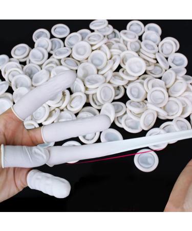 Syrisora Disposable Latex Finger Caps - 300 Pieces Slip-Proof Antistatic Milk White Finger Covers for Safe Contact - Buy Online on GoSupps.com