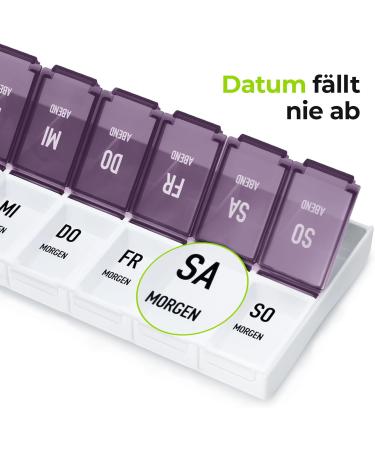 Buy Auvon 7-Day Tablet Box - Handy Pill Organizer for Medications Vitamins & Supplements (Violet) - International Shipping Available - Buy Online on GoSupps.com