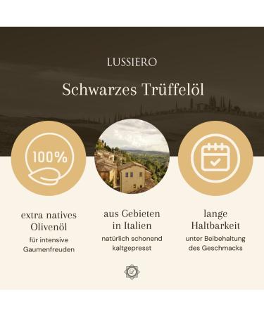 Lussiero Black Truffle Oil - Extra Virgin Summer Truffle Oil 250ml | Premium Gourmet Flavor for International Shipping - Buy Online on GoSupps.com