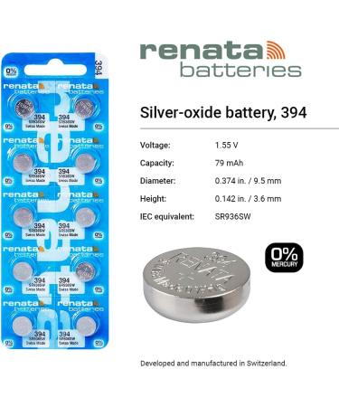 Buy Renata Swiss 394 Silver Oxide Battery Ten Pack - International Shipping Available - Buy Online on GoSupps.com