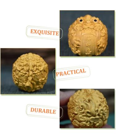 Warmhm Kylin Statue - Handcrafted Peach Wood Bagua Feng Shui Decor Baoding Balls & Fitness Tools - Buy Online on GoSupps.com