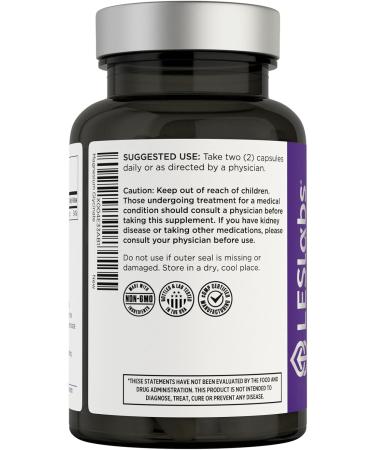 LES Labs Magnesium Glycinate Supports Restful Sleep Heart Health Stress Relief Metabolism Nerve & Muscle Function Gentle on The Digestive System Non-GMO Supplement 120 Capsules - Buy Online on GoSupps.com