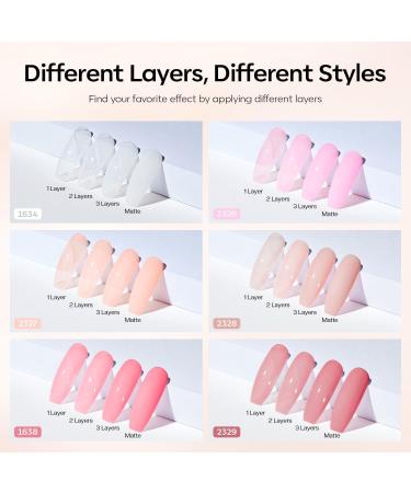 Modelones Gel Nail Polish 6 Colors Jelly Gel Polish White Nude Pink Gel Neutral Nail Art Design Summer Translucent Gel Nail Kits Soak Off LED Nail Lamp Cured Manicure Salon DIY Girls Women Gift White Pink - Buy Online on GoSupps.com