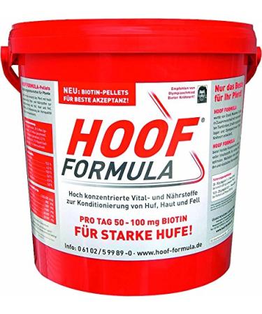 Biotin for horses - additional feed for horses with zinc vitamin B6 lysine - 5kg bucket hoof formula for approx. 200 days - biotin pellets for strong hooves - supplementary feed for horses