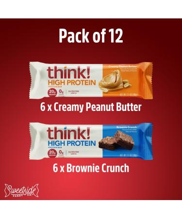 High Protein Bars Pack of 12 - Brownie Crunch and Peanut Butter Protein Bars 6 of Each Ideal for Fitness Enthusiasts Perfect for Sharing Snacking or sharing with your Loved Ones - Buy Online on GoSupps.com