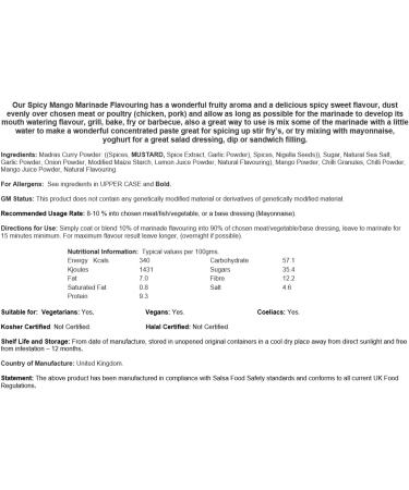 Spicy Mango Marinade Flavouring - 1kg Resealable Pouch - Buy Online on GoSupps.com