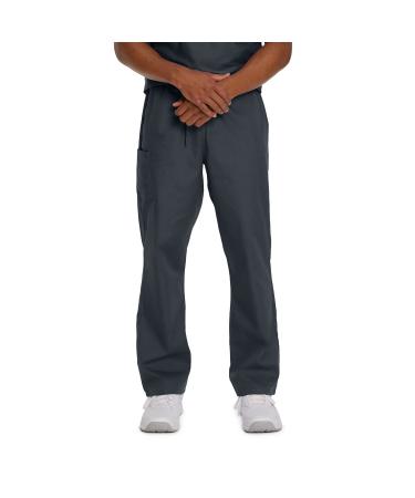 Landau Scrub Zone Unisex Relaxed Fit 2-Pocket Drawstring Cargo Scrub Pants 85221 Medium Graphite