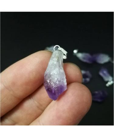 Natural Crystal Rough 50pcs Tiny Amethysts Quartz Crystal Point Pendant Necklace Purple Gemstoness Natural Rough Stones Healing Energy Chakra - Buy Online on GoSupps.com
