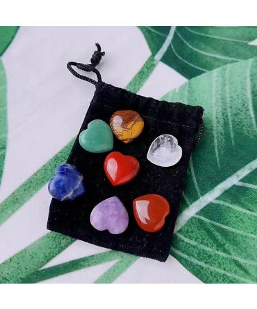 7pc Natural Stone Seven Heart Shape Crystal Gemstone Urine Heart Crystal Crafts Home Decoration Stone Mineral Specimen - Buy Online on GoSupps.com