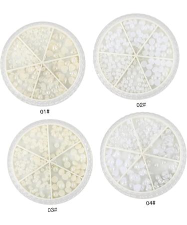 FRCOLOR 2 Boxes Nail Decorations Nail Art Pearls Nail Gems Nail Art Jewelry Hand Jewelry Rhinestone Trim Bulk Ornaments Diamond Decorations 3D Manicure White Nail Supplies Abs - Buy Online on GoSupps.com