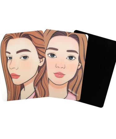 Depvision Reusable Face Paint Practice Board 2 Colorful Face Paint Board One Black Face Painting Exercise Board Makeup Template A4 size (Adult)
