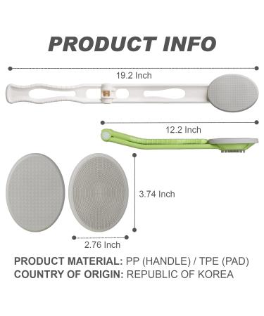 DOWMI Foldable Lotion Applicator for Back - 19 Long Handle - Applies Creams, Sunscreens, Ointments - Includes 2 Types of Pads - Green - Buy Online on GoSupps.com