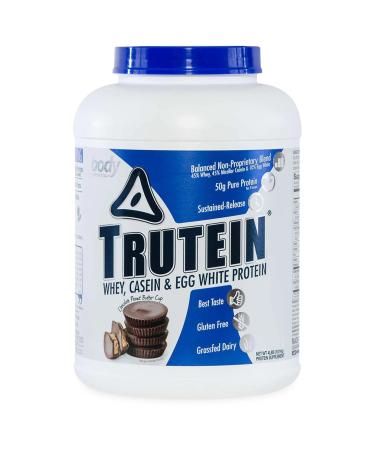 Body Nutrition Trutein High Protein Powder: 45% Whey 45% Casein 10% Egg White Protein Shake Mix Gluten-Free Low Sodium Low Carb Protein Supplement for Men & Women Chocolate Peanut Butter 4lb Chocolate Peanut Butter 4