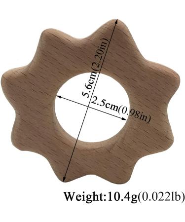 Wendysun 10pcs Cartoon Wood Teether - Natural Animal Sun Shape Baby Teething Beech Teether DIY Pendant Toy - Buy Online on GoSupps.com