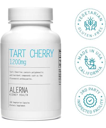Tart Cherry Extract 1200 mg - 100 Vegetarian Capsules Gluten Free & Non-GMO | Buy Internationally - Buy Online on GoSupps.com