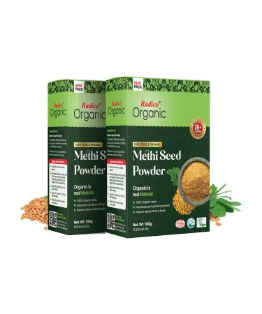 Radico ORGANIC METHI 100% Naturel BIO Organic Vegan Croissance des Cheveux Anti-Perte Anti-Vieillissement Care Volume Poudre Nourrissante Masque Cheveux et Shampoing 2 en 1 avec ECOCERT HALAL