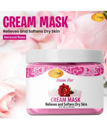 SPA REDI Sensual Rose Body & Foot Cream Mask Hydrating Pedicure Massage with Hyaluronic Acid & Comfrey Extract 16 Oz - Buy Online on GoSupps.com