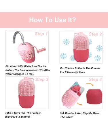 Silicone Cube Ice Roller for Face Cold Therapy Massage - Pink - Buy Online on GoSupps.com