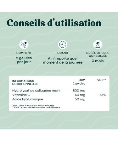Marine Collagen + Hyaluronic Acid Hydrated Skin and Strong Joints 2 Months Cure 120 Capsules Hydrolyzed Collagen Type 1 Naticol With Vitamin C Made in France by Novoma - Buy Online on GoSupps.com