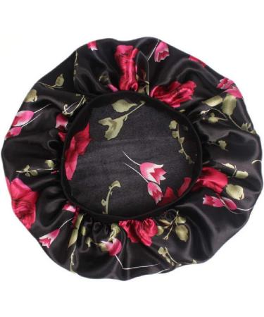 Simoda Satin Floral Night Cap for Curly Hair - Elastic Band Sleeping Cap | Premium Hair Care Satin Bonnet #1 - Buy Online on GoSupps.com