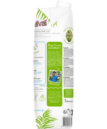 Va va - Original Coconut Water - 100% Pure Juice - Gourmet and Refreshing - No Added Sugars - 1 Tetra Pak Brick of 1L - Buy Online on GoSupps.com