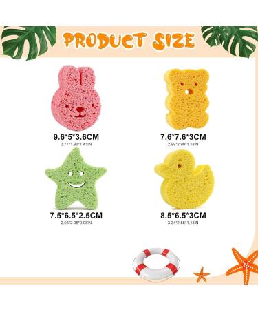 4Pcs Cute Baby Shower Sponge Set for Newborns & Toddlers - Gentle Bath Care Sponges - Buy Online on GoSupps.com