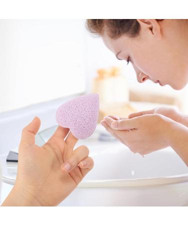 Baluue Compressed Facial Sponge Heart Shaped Exfoliating Face Scrubber Puff Reusable Makeup Remover Cosmetic Spa Sponges for Facial Cleansing Purple - Buy Online on GoSupps.com