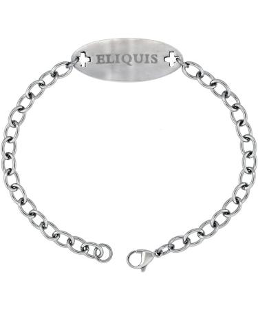 Surgical Steel Medical Alert Bracelet for ELIQUIS - 9/16" Wide 9" Long | International Shipping Available - Buy Online on GoSupps.com