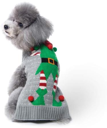 Hrttsy Christmas Dog Sweater - Winter Warm Pet Costume for Small to X-Large Dogs | Comfortable & Stylish Gray Pullover - Buy Online on GoSupps.com