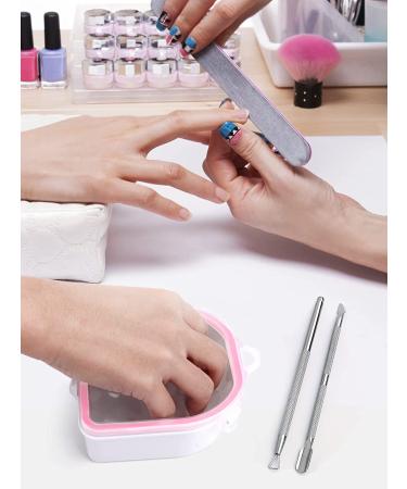 2PCS Nail Soaking Bowl Set with Cuticle Peeler & Pusher - Pink - Buy Online on GoSupps.com