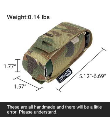 TOPTACPRO Molle Flashlight Holder Magazine Pouch Tactical Pouches Flashbang Pouch Portable Multiuse Tool Pouches for Duty Belt Vest Backpack 500D Cordura Nylon A:Multicam - Buy Online on GoSupps.com