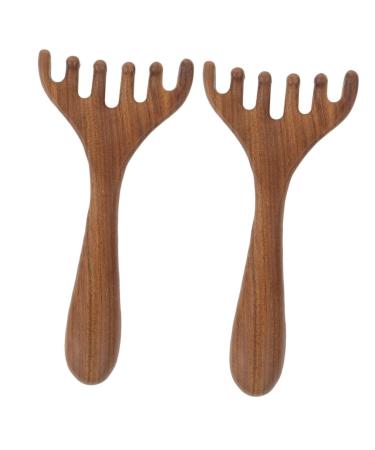 Gatuida Peigne de Massage Cuir en Bois 2Pcs Outil de Massage Multifonctionnel Stimulateur Cuir Fatigue Oculaire Outils Gua Sha en Bois