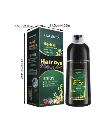Natural Herbal Permanent Hair Coloring Shampoo - 3 in 1 for Men & Women | 100% Gray Coverage in Minutes | Chestnut Brown (500mL - Buy Online on GoSupps.com