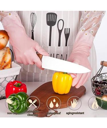 Rosrrtlm 3 Pairs Dishwashing Cleaning Gloves Non-Slip Laundry Kitchen Gardening Household Gloves Easy to Use 42CM - Buy Online on GoSupps.com