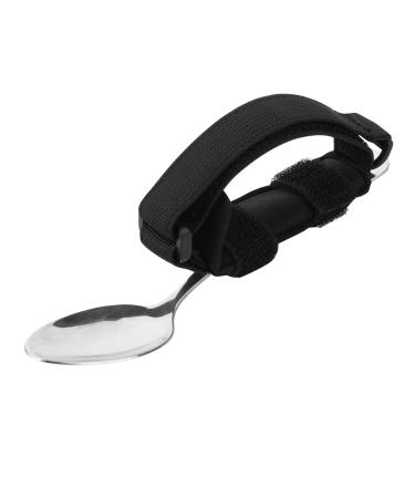 Beautyflier Spoon Fork Universal Cuff Utensil Adjustable Holder Strap for Holding Cutlery, Pens, Toothbrushes for Elderly or Individuals with Weak Grip (Black) - Buy Online on GoSupps.com