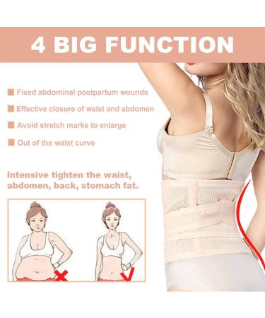 Postpartum Belly Belt Body Shaper Corset - High Elastic Waist Trainer for Women (Black, Size L) - Buy Online on GoSupps.com