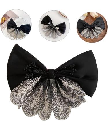 minkissy bow hairpin bow women barrettes Black hair bow headress bow hairpin bow hair barrettes for women xmas bowknot hair ties for women headwear bow woman dense fabric Fabric - Buy Online on GoSupps.com