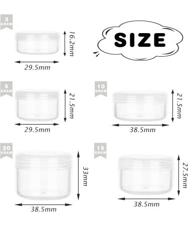10 Piece Small Travel Containers - 3/5/10/15/20 Gram Size Jars for Lotions & Creams - Plastic Sample Containers with Labels & Mini Spatula - Buy Online on GoSupps.com