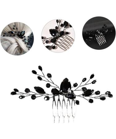 Ipetboom Black Crystal Hair Accessories Brides Hair Decoration Hair Clip for Wedding Vintage Hair Accessories Wedding Headpiece for Bride Bridal Alloy Comb Bridesmaid Fashion - Buy Online on GoSupps.com