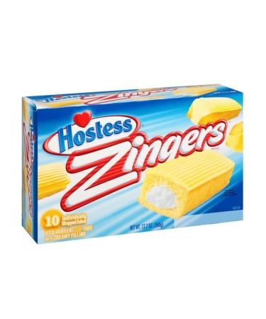 Buy HOSTESS Zingers - Iced Vanilla Cake with Creamy Filling | 10 Pieces 360g Pack + Heartforcards Shipping Protection | International Shipping Available - Buy Online on GoSupps.com