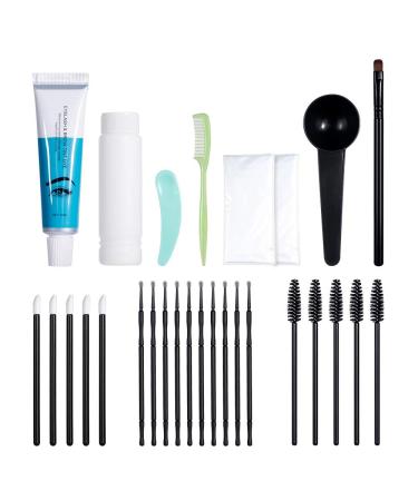 Eyebrow Lash Dye Kit Professional Brow Dye Cream for Eyebrow Lash Tinting Dye Cream Lasting Instant Colour Semi Permanent Eyebrow Dye Kit Tint with Brush Makeup Tools (3# black)