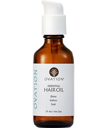 Ovation Hair Essential Hair Oil - Frizz Control Hair Oil For All Hair Types - 2 oz - Optimum Hair Nutrition Softness and Shine - No Silicones Sulfates or Parabens - With Vitamin E Omega Fatty Acids