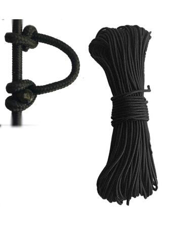 CUPID 12 Feet Archery D Loop Rope Bow String Release Nock Durable Wire U Nok Ring Nocking Loop Buckle, 2.4mm 0.09 in (Black)