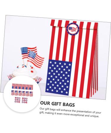 ifundom 12pcs Independence Day Paper Bag Independence Day Candy Bags Treat Bag Candy Packaging Bags Seal Gift Pouches 4th of July Candy Bags Gift Tag Sticker Memorial Shopping Bag Wedding - Buy Online on GoSupps.com