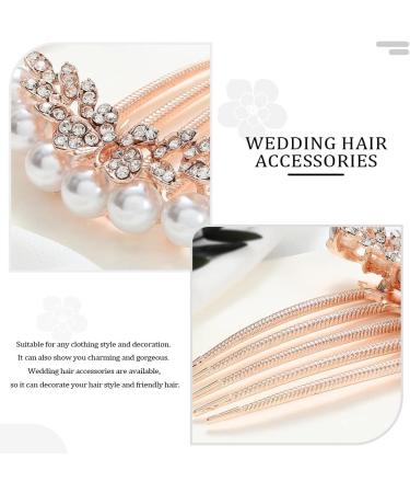 Relandy Bride Wedding Hair Comb Navy Blue Rhinestone Bridal Hair Clip Pearl Wedding Hair Accessories for Women and Girls (Silver) - Buy Online on GoSupps.com