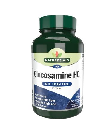 Natures Aid Glucosamine HCl 1000 mg Vegan Glucosamine Shellfish Free 90 Tablets