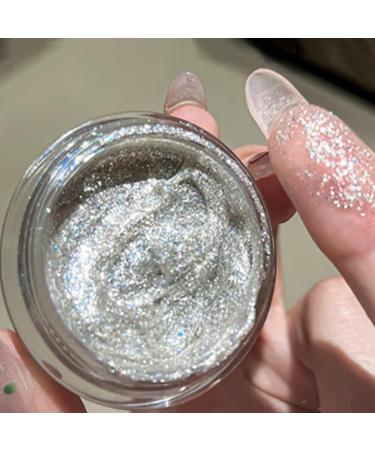 KARLOR Liquid eye highlighter - Creamy silver glitter - Eyeshadow - Shimmer - Glitter - Creamy gel - Liquid glitter - Highlighter (01#)