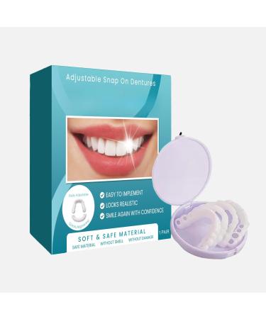 Adjustable Snap On Dentures Temporary Veneers Kit for Women and Men Tooth Replacement Kit Nature and Comfortable (1 Count (Pack of 1)