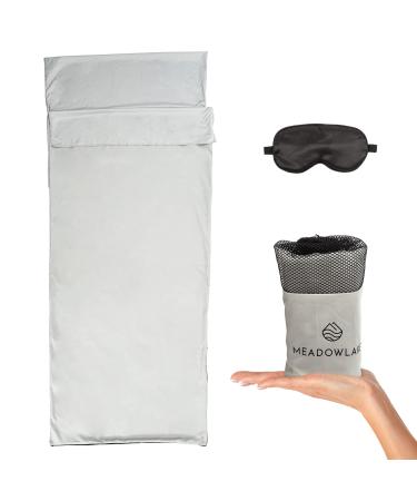 Meadowlake Sleeping Bag Liner - Breathable - Cold & Warm Weather Sleeping Bag for Camping & Backpacking - Travel Bedding - Travel Sheet